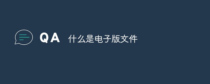 什么是电子版文件